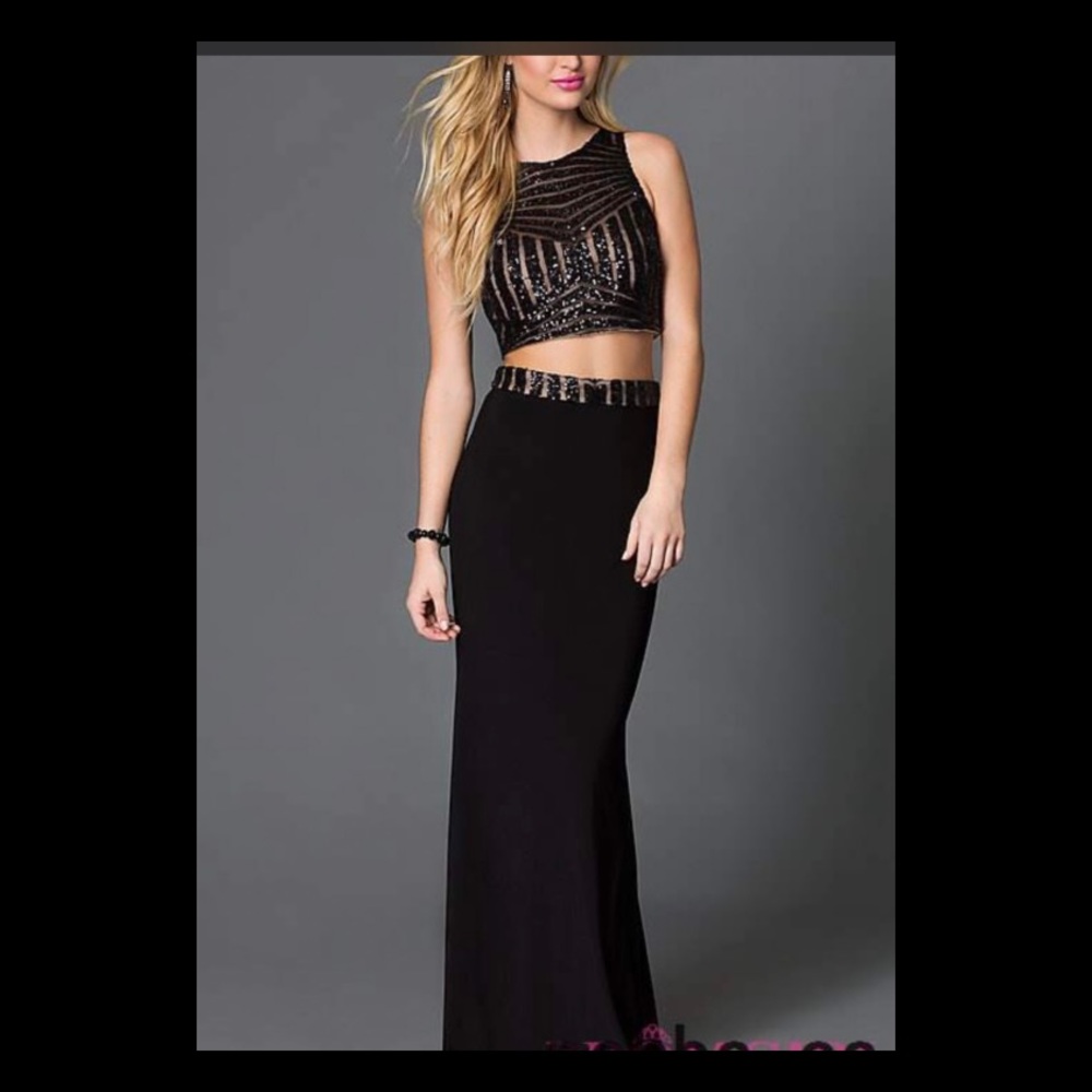 Black Two Piece Prom Dress